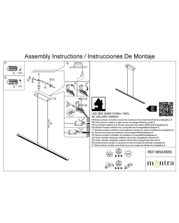 LINEAL * LÁMPARA LED 38W - PINTURA ORO